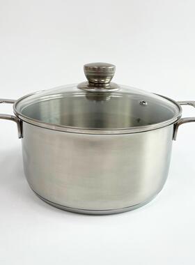 TTANG 库存304不锈钢汤锅家用加厚双耳煮粥锅火锅电磁炉燃气通用