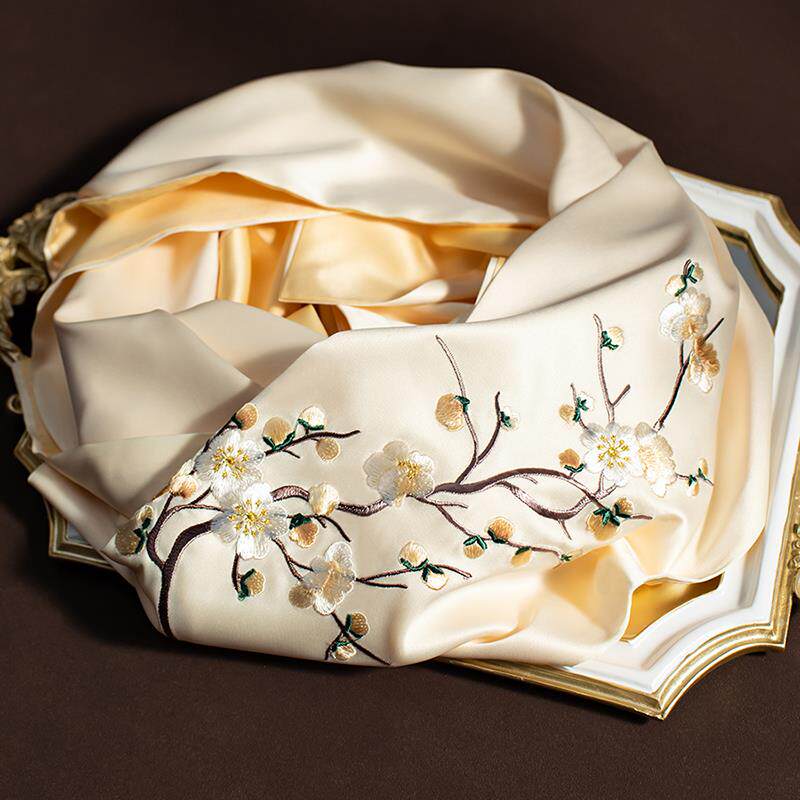 苏州刺绣绣花真丝围巾蚕丝披肩苏绣丝巾礼盒送长辈礼品送妈妈礼物