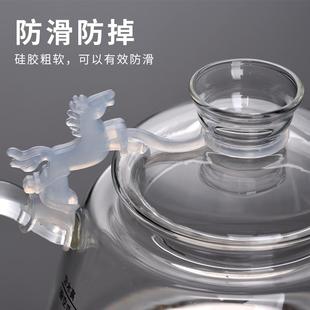 茶台玻璃烧水壶盖防摔扣防掉马头扣矽胶绳扣茶壶盖绑带茶道零配件