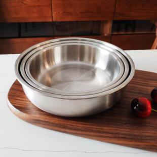 316L不锈钢盘子圆盘备盘子家用水饺托盘蒸盘深盘蒸碗蒸年糕盘子
