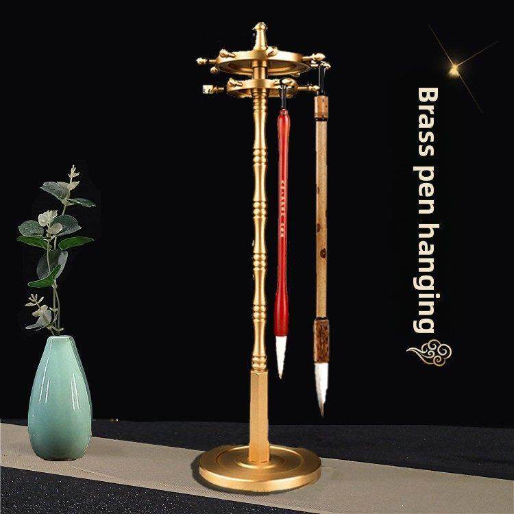 文房四宝铜器摆件工艺品高档全铜圆形毛笔架笔挂办公室桌面摆件,文具电教/文化用品/商务用品,笔挂,淘宝优惠券,粉丝福利购,淘宝优惠卷