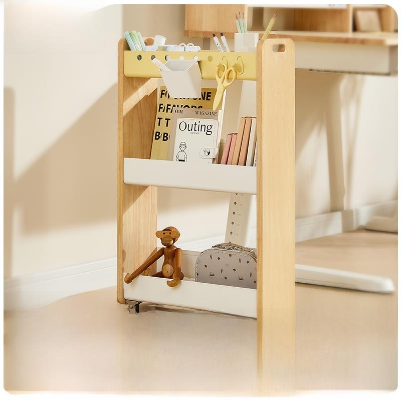 2平方米儿童书架可移动绘本书架客厅实木储物架家庭窄侧柜