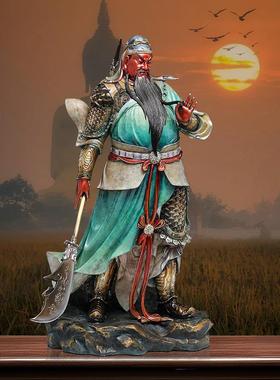 台湾纯铜关公神像供奉办公室关公武财神关二爷像客厅店铺招财摆件