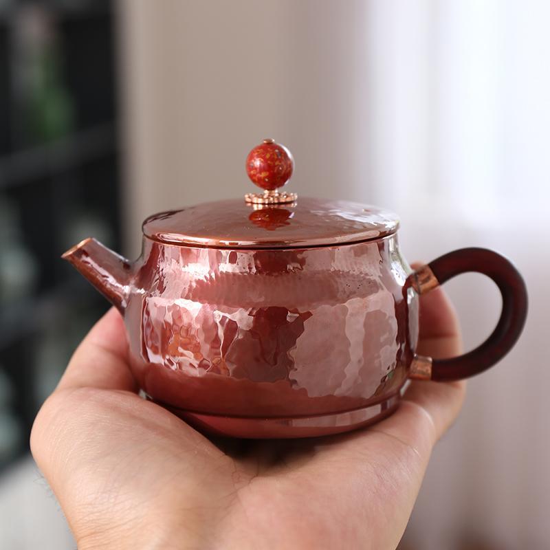 德钟小泡茶壶170ml小容量纯铜功夫茶冲茶壶代过滤网紫铜迷你壶