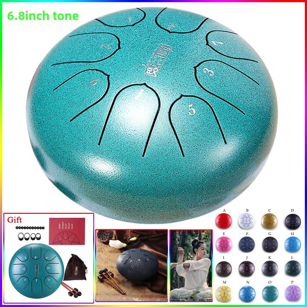 16色6.8寸声音专业级性能级钢舌鼓空灵鼓莲花手盘鼓礼品（16X10Cm