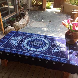 云南大理周城古法扎染桌布茶几布手工扎染壁挂布民族家居装饰布艺