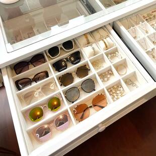 定制商超店铺抽屉眼镜收纳展示盘妆台墨镜手表一体式多功能收纳盒