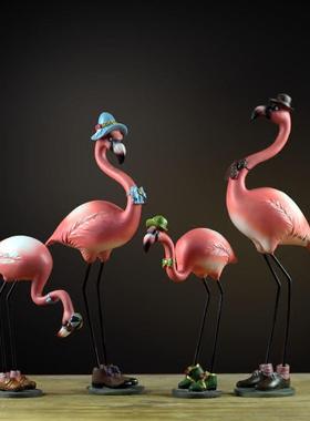 北欧ins创意火烈鸟摆件家居软装饰品客厅房间酒柜电视柜结婚礼物