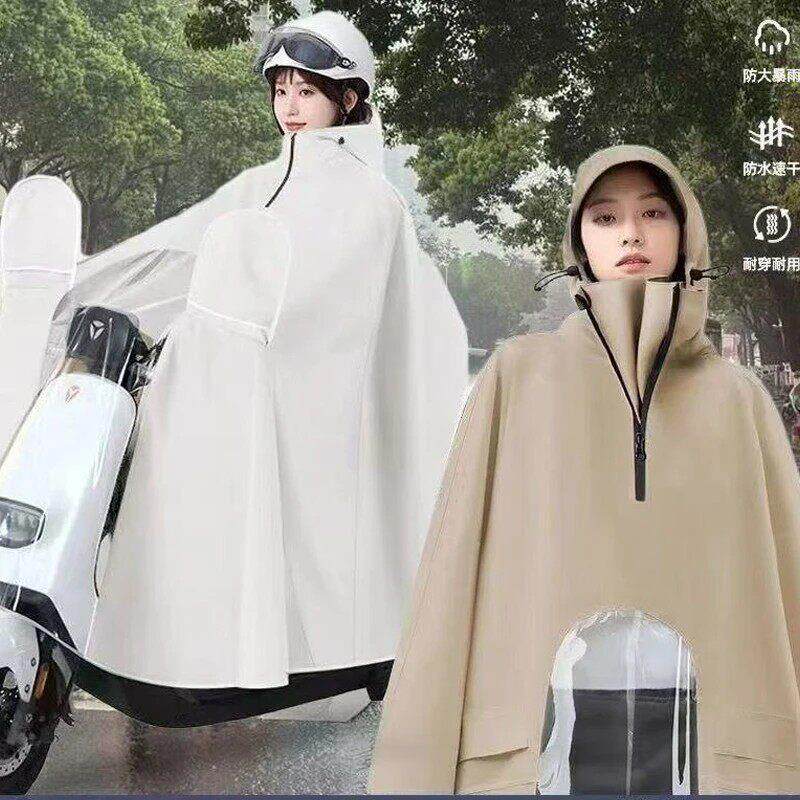 电动车雨衣全身防暴雨电瓶车专用雨衣跑外卖骑手头盔式摩托车雨衣