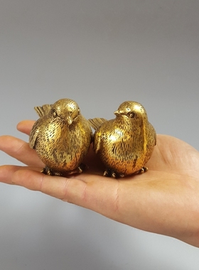 铜器工艺品纯铜家雀小鸟小麻雀摆件家居装饰礼品铜鸟书柜酒柜装饰