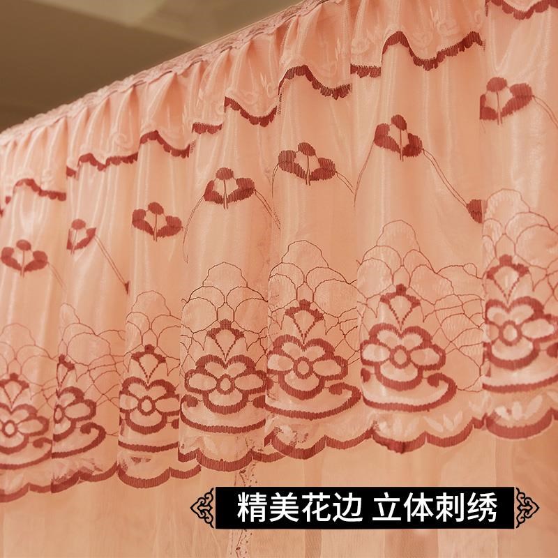 2023年新款u型伸缩轨道导轨蚊帐1.8m床双人家用1.5加密加厚公主风