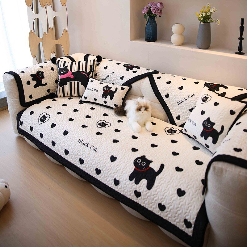 积屋沙发垫四季通用简约现代猫咪沙发坐垫防滑沙发盖布巾套罩