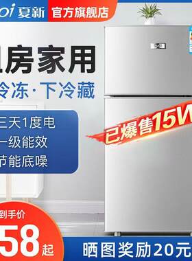 夏新冰箱家用双门小型二人冷冻冷藏租房宿舍节能大容量一级电冰箱