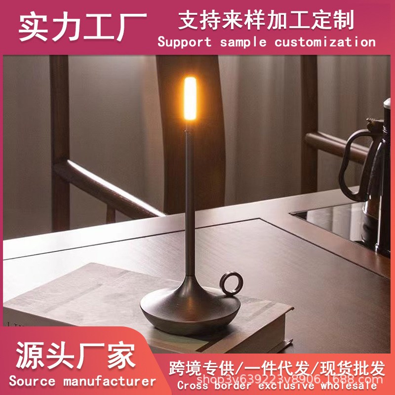 新款蜡烛灯触摸充电台灯家居客厅卧室摆件酒吧 桌灯小夜灯氛围灯