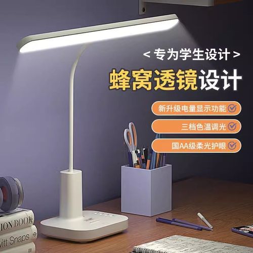 led护眼台灯充电款学习儿童学生书桌阅读大容量长续航床头双灯头