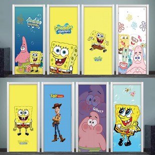 入户门门贴纸自粘遮丑翻新玻璃门水井门贴纸卧室门定制卡通门贴纸