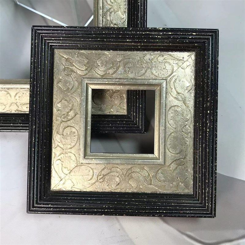 黑银色复古古典法式天隆实木画框装裱油画外框挂画框定制