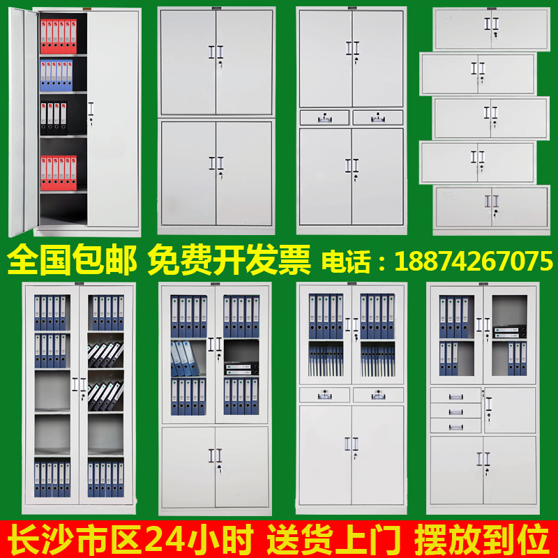 长沙文件柜铁皮柜办公室柜子档案柜资料柜玻璃抽屉财务凭证柜带锁