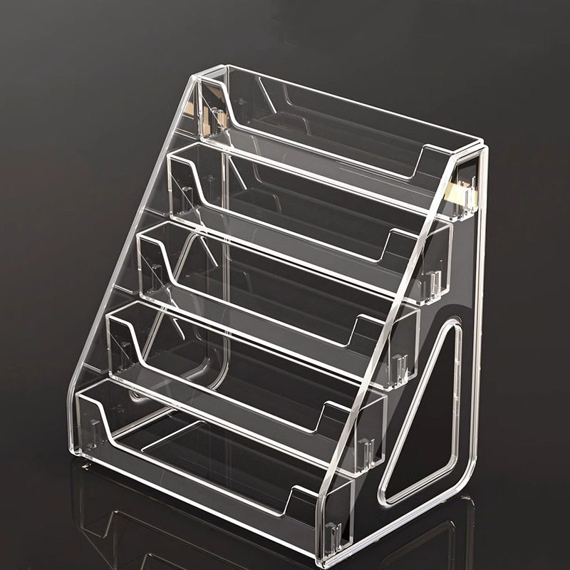 化妆品收纳盒桌面透明阶梯式口红香水指甲油展示架眼影盘置物架
