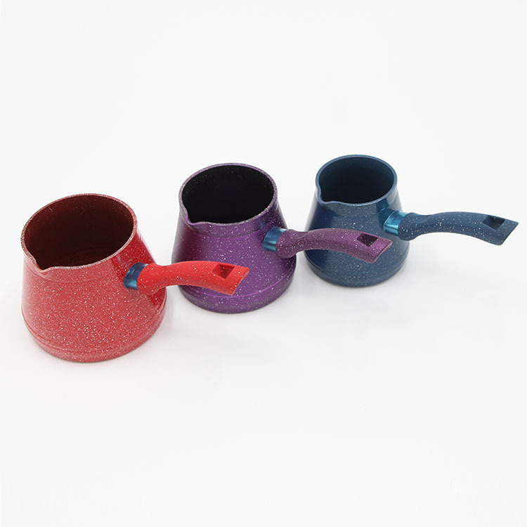 400/600/800mc大理石铝合金小奶锅 防烫不粘咖啡壶 加厚明火撒点