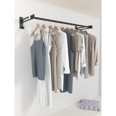 免打孔伸缩杆阳台折叠挂墙晒晾衣架壁挂侧装墙壁式挂衣服神器墙上