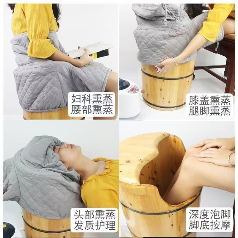 香柏木熏蒸泡脚桶木桶洗脚盆高深蒸脚桶蒸汽足浴盆泡脚桶过膝盖