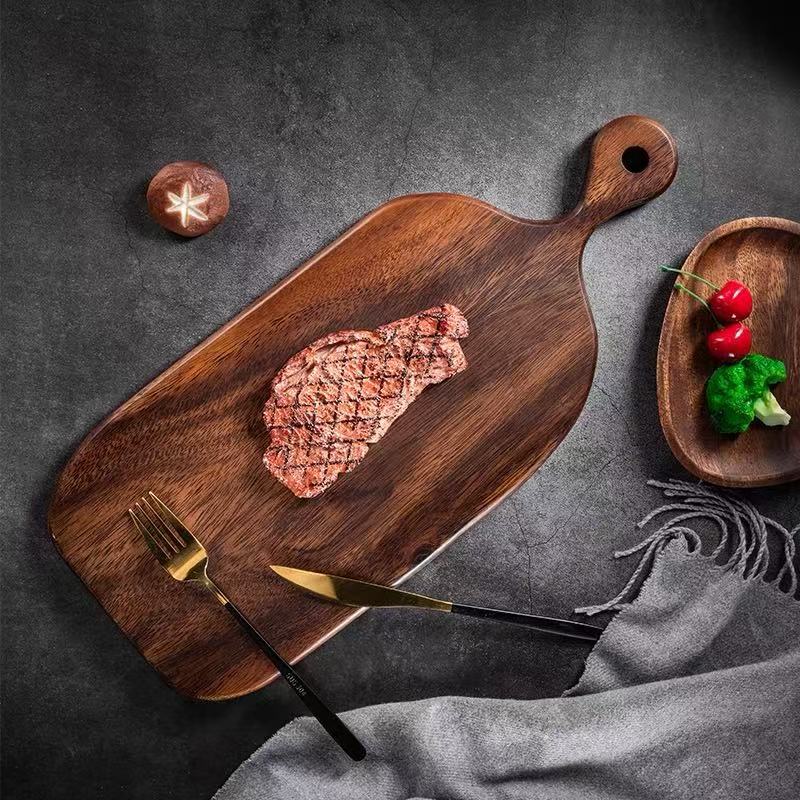 日式实木披萨盘木质托盘寿司圆形家用面包板西餐牛排木板蛋糕菜板