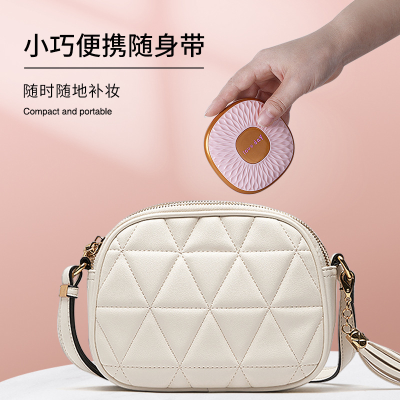 OQ5MCA双面小镜子女随身学生便携带折叠手持小号桌面可立迷你