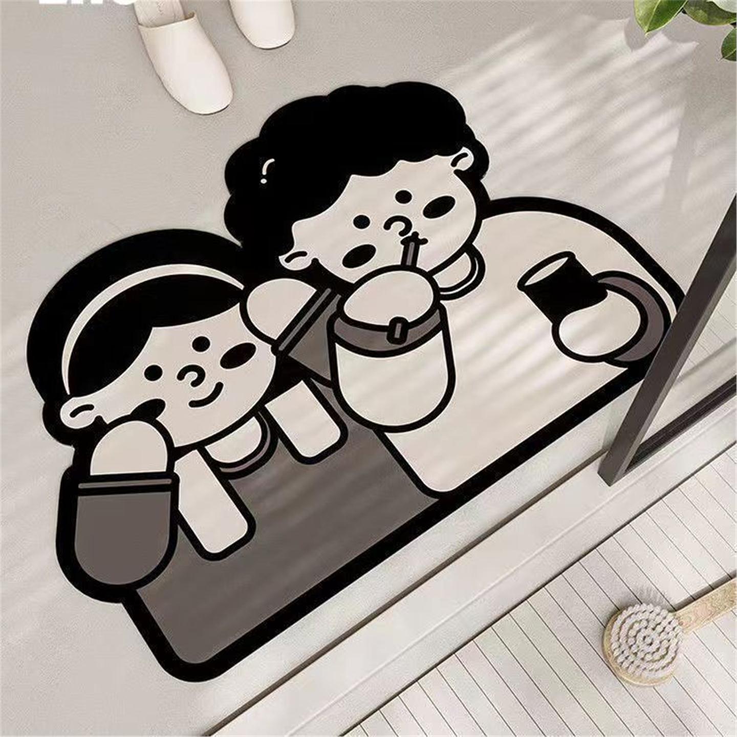 地垫门厅门卫生间浴室硅藻脚垫吸水易清洗卡通人物泥易干吸水垫