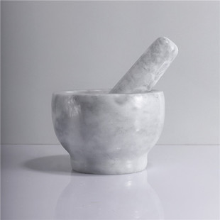 天然大理石捣蒜器 家用小型研磨器饺子馅蒜泥制作工具药臼捣药罐