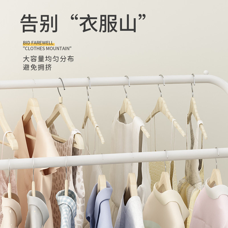 2F简易晾衣架落地折叠阳台晒衣服架子家用卧室宿舍晾衣杆便捷挂衣