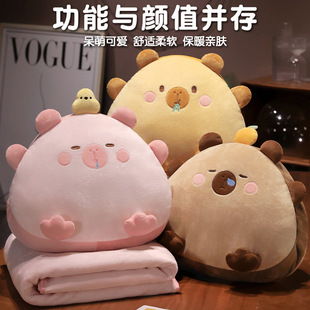 抱枕被子两用办公室午睡毯沙发枕头毛毯四季通用抱枕毯子二合一