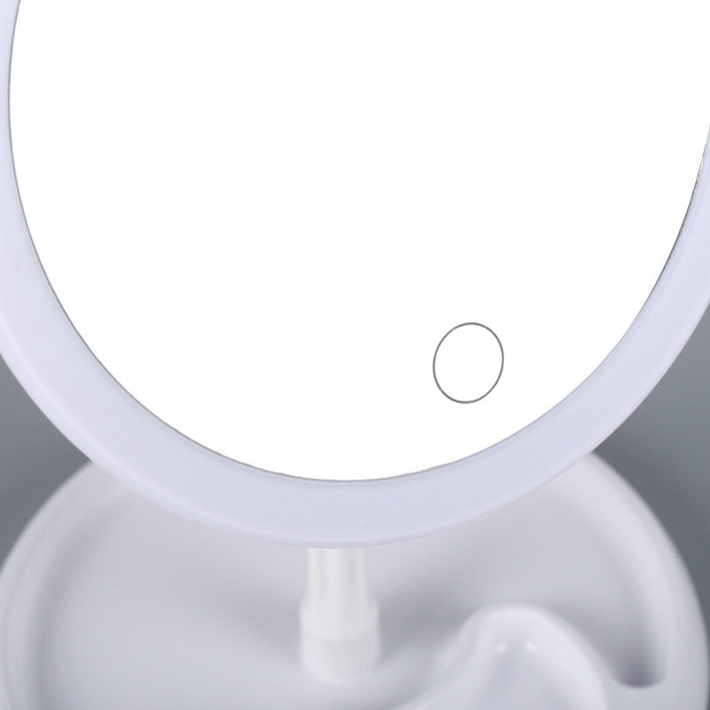 触摸屏三档调节灯光美容化妆镜子 USB充电LED化妆镜带灯 补光镜