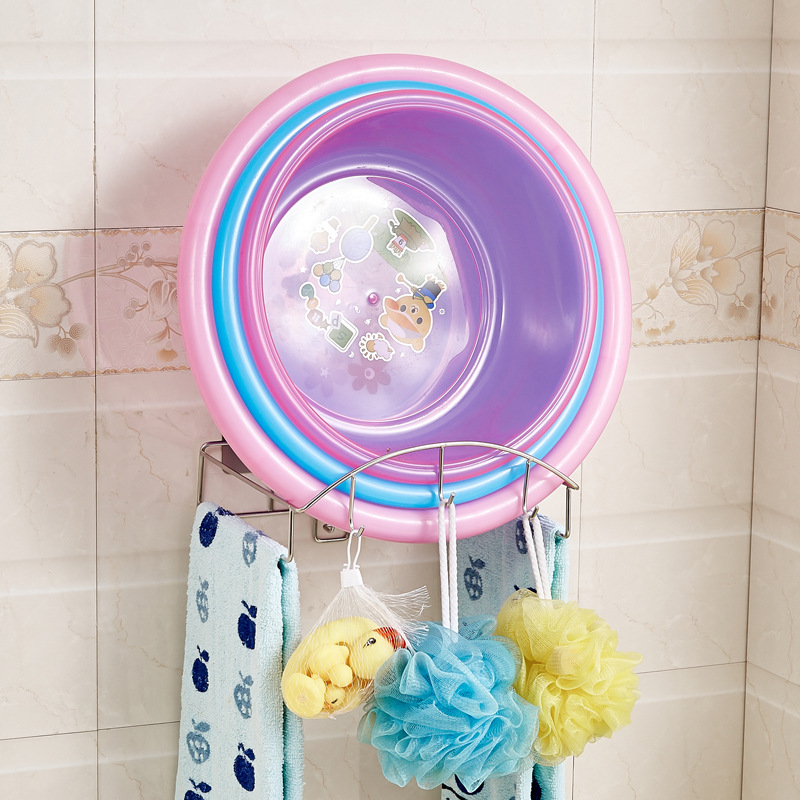 大号脸盆架 304不锈钢浴室厨房收纳挂架创意盆子置物架免打孔壁挂