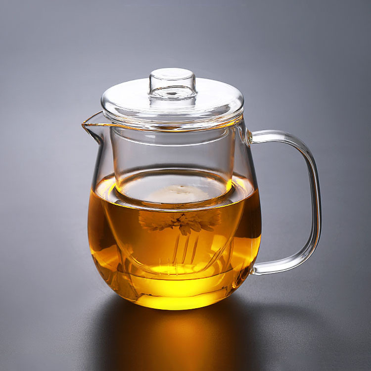 供应高硼硅玻璃大号企鹅三件套茶壶 大压嘴泡茶壶带盖泡茶壶