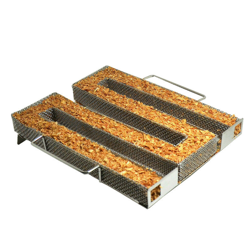 弓形不锈钢冷烟发生器木炭果木烤鸡烧烤调味盒户外野营工具