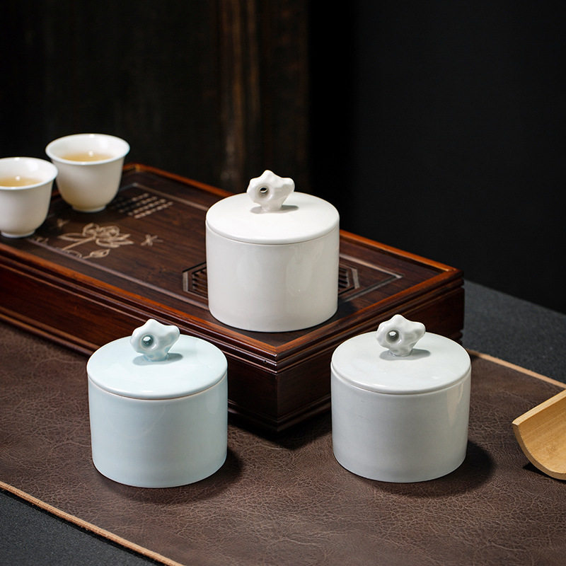 陶瓷醒茶叶罐储调味罐首饰盒香粉小号普洱存绿茶仓干果伴手礼德化