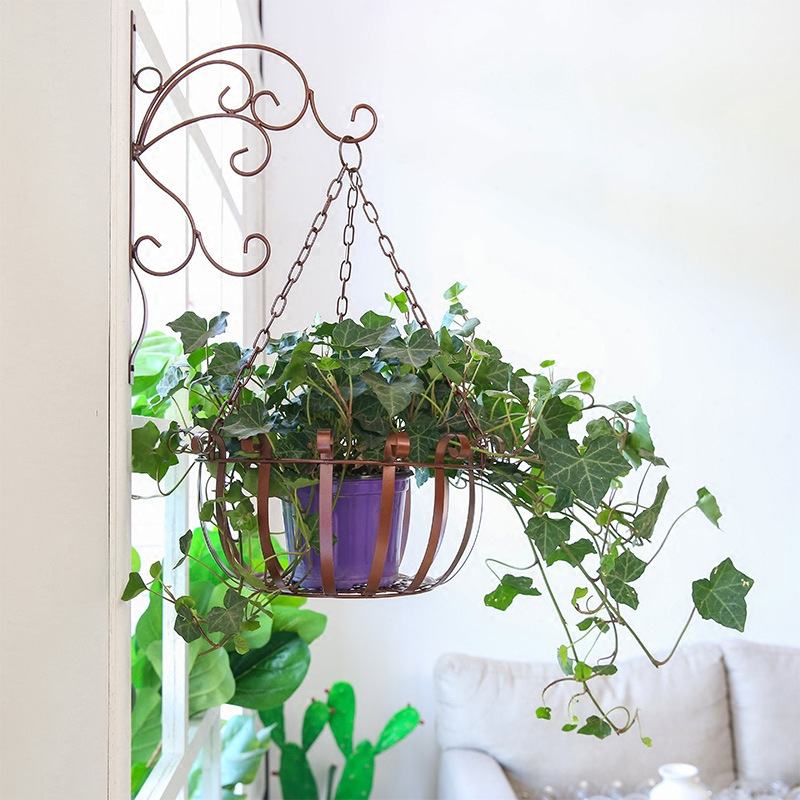 欧式铁艺壁挂花盆架花卉绿萝壁挂花架挂墙墙上室内阳台悬挂吊兰