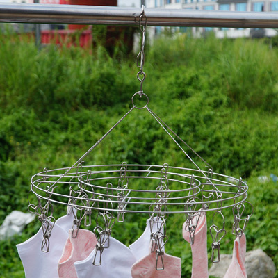 晾儿童儿衣防功架不锈钢衣架婴夹子架挂钩风宝宝多能衣服内衣晒袜