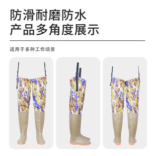 迷纯色米加长水钓鱼鞋防血农农彩花黄田鞋过膝吸虫田靴活插秧鞋