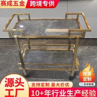 大理石轻奢茶车移动茶台家用茶水柜带轮小茶桌置物架可移动收纳架