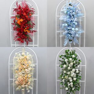 成品花艺花条套系绢花背景长挂花路引花盆花排花婚礼堂道具 新款