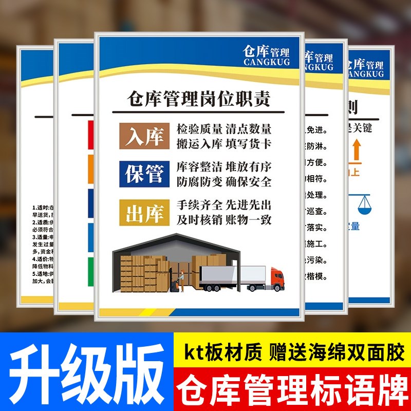 仓库管理标b识牌仓储工厂标语制度标识标牌管理看板库房展板挂图