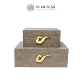 新房样板房新中式 卧室电视柜饰品收纳盒间间摆件化妆博古架首饰盒