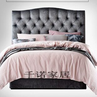 小户型简约现代1.8软床古典0欧式 1.5 软包床 拉1新点布艺床 床