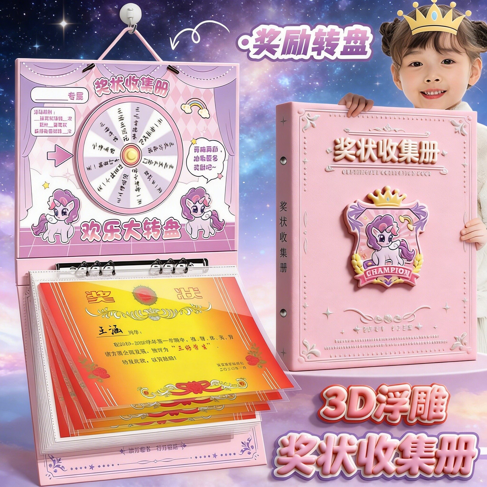 咔巴熊a3奖状收集册可挂墙展示荣誉证书a4儿童收纳神器收藏册本男孩女孩相册放装作品的册子文件夹小学生画册,文具电教/文化用品/商务用品,资料册,淘宝优惠券,粉丝福利购,淘宝优惠卷