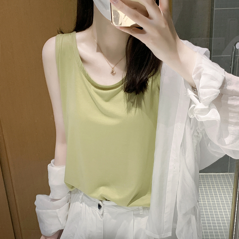 冰丝凉感慵懒风吊带背心女夏2025新款薄款遮副乳衬衫内搭无袖上衣