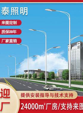 LED路灯双臂路灯6米7米8米9米10米12米小区市政道路路灯杆