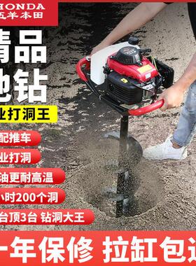 五羊本-田大功率汽油钻孔打桩挖坑电线立杆种树打洞果园施肥机其
