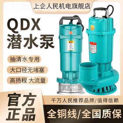 上企人民Q用DXGNF潜水泵水大口径清水用农专家用抽水泵大流量高扬